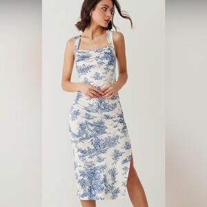 TOILE DE JOUY RUCHED SPLIT MAXI